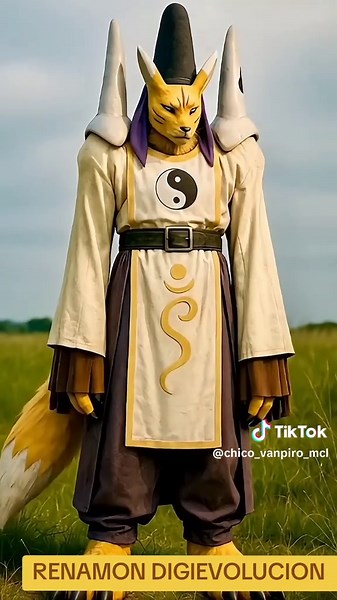 Renamon Digi-evoluciona a Kyubimon en Digimon Tamers