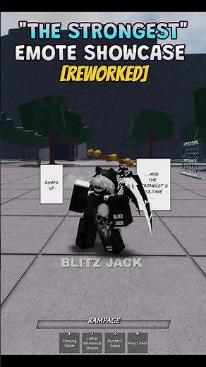 The strongest emote showcase in the strongest battlegrounds #shorts #tsb #tsbg #roblox