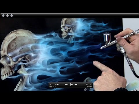 How to Airbursh Real Fire & Skulls - Realistic Blue Flames