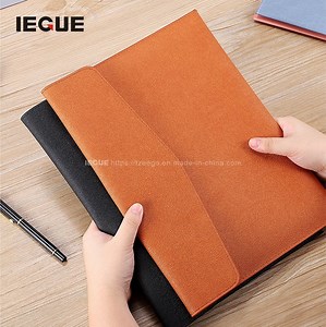 [Hot Item] Luxury PU Leather Multifunction Office Conference Black A4 Business Folder