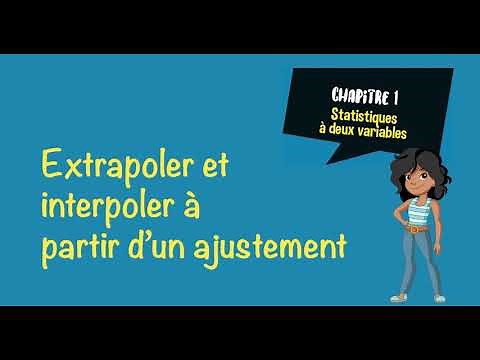 Chapitre 1 : Extrapoler et interpoler à partir d'un ajustement affine (p 13)