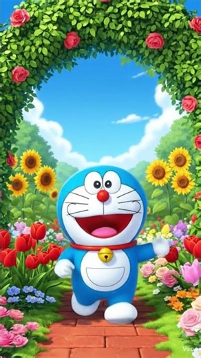Doraemon Walking in the Garden #shorts #doraemon