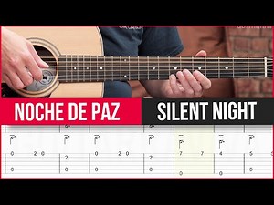 SILENT NIGHT easy guitar tutorial TAB Christmas Fingerpicking