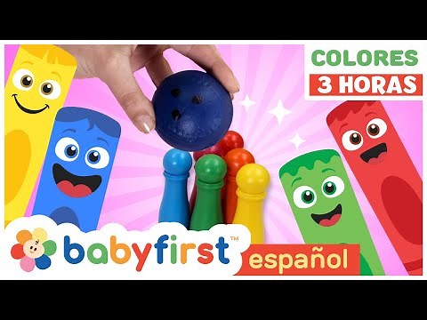 Colores en español para niños | La Pandilla de Colores | 3 HORAS | Todos los colores | BabyFirst TV