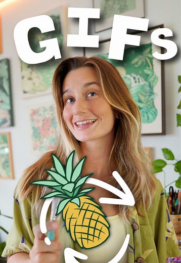 If you’ve ever wanted to turn your designs into moving GIFs, here’s a method that’s super easy! Using Adobe Illustrator’s Turntable feature, you can select “Export As GIF,