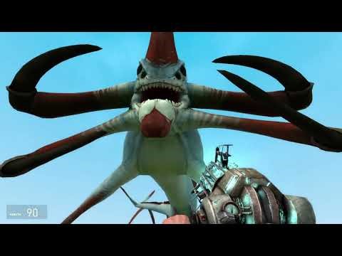 Size comparison of Creatures of Subnautica with human (gman) in gmod