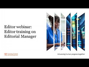 Editor webinar: Editor training on Editorial Manager 25 Apr 2023