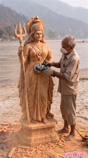 An elderly villager has made a life-sized statue of Goddess Parvati 🗿🔥