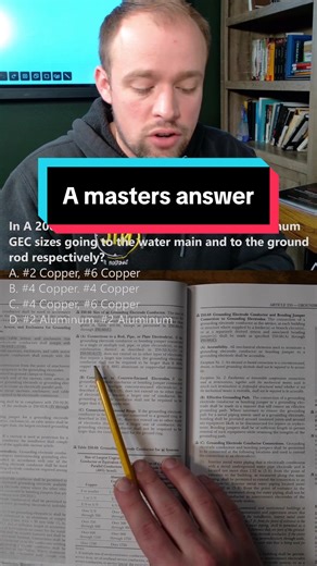 A masters answer for a masters question! #electrician #journeyman #exam #license #textbook