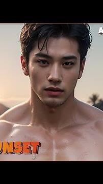 [Ai Generated 77] BEACH SUNSET - Ai art Gay - Lookbook - AiMen Studio - Ai_Men_Studio