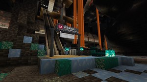 [Minecraft Transit Railway mod] Took advantage of 1.18 cave generation and created a metro station that looks like it's melting away!