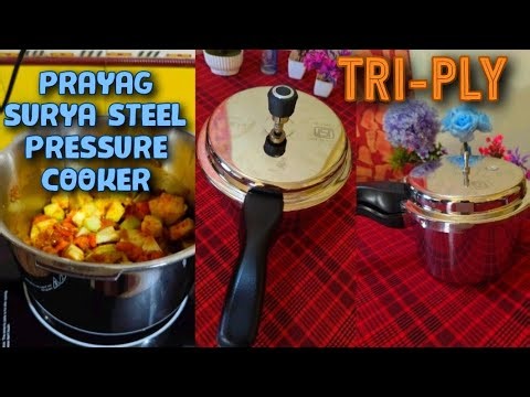 PRAYAG SURYA Steel PRESSURE COOKER TRI- PLY/ 5 liter Bought It For Cooking On Induction Stove