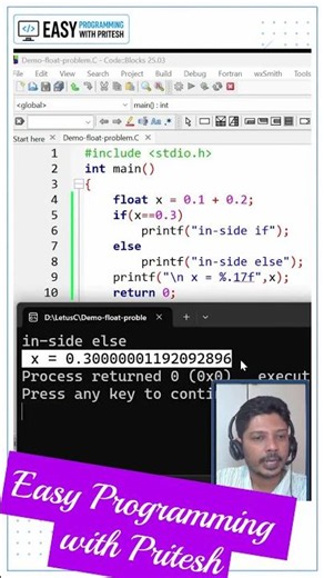 C Programming Trap: Why Does 0.1 + 0.2 != 0.3? 😱 | Floating Point Explained #shorts