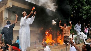 Sudan protesters burn German embassy