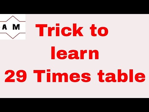 Trick to write 29 times table