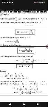 Solution of First-Order Differential Equations Using Laplace Transforms -Solved Example _2.