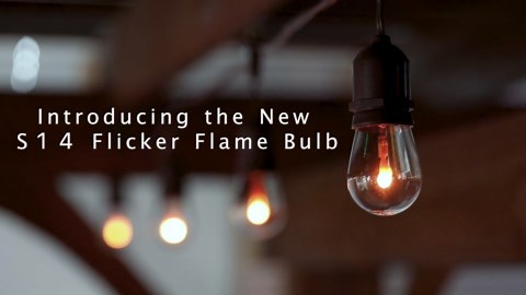 Flicker Flame S14 LED Light Bulbs for Outdoor String Lights, 25 Pack, Ultra Warm Tone, E26 Base, 1 Watt and 30,000 Hour Lifespan, Weatherproof and Shatterproof