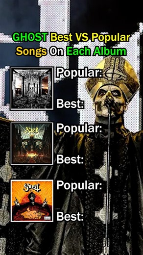 The BEST VS Popular Ghost Songs On Each Album #ghost #shorts #ghostband
