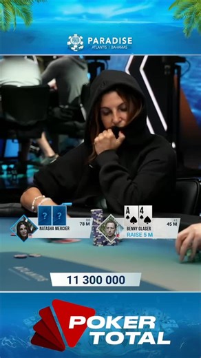 PokerTotal on Instagram: "Day 4 Highlights! Natasha Mercier hat den Final Table beim Super Main Event der WSOP Paradise 2025 erreicht. Auf dem Weg dahin duellierte sie sich immer wieder mit dem achtfachen Bracelet-Gewinner Benny Glaser. Ab 19 Uhr startet der Livestream zum Final Table (Day 5) bei YouTube und Twitch (Link in Bio). #pokertotal #wsop #wsopparadise #livepoker #livestream #pokerstream #pokerdeutschland"