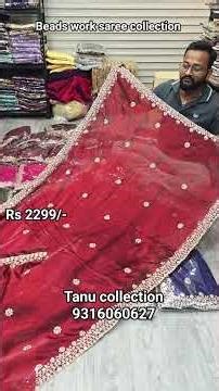 Beads work saree collection #onlineshopping #indianfashion #sarees #sareelove #tanucollection #cod