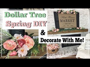 Spring Dollar Tree DIY & Decorate With Me | Spring Farmhouse Mantel Decor | Momma From Scratch