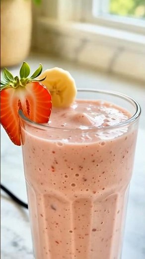 Healthy Strawberry Banana Smoothie 🍓 Creamy & Easy Recipe!