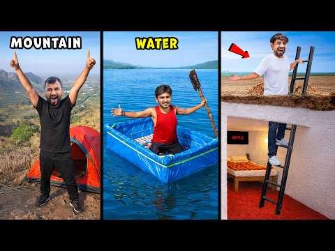 Surviving 24 Hours In Water - Air - Mountains | पानी, हवा, पहाड़… 24 घंटे हर जगह | Dare 5