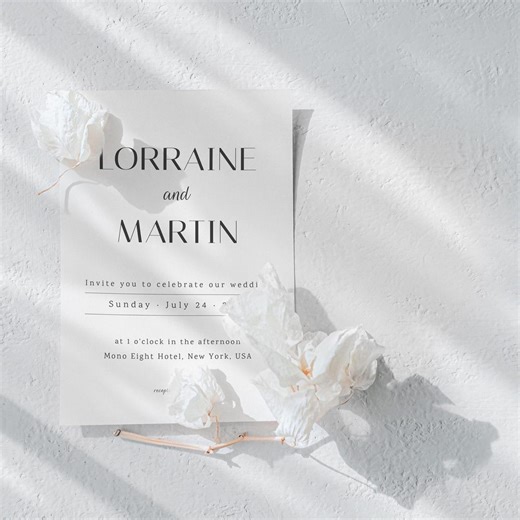 Wedding Invitation Template Editable, Serif Wedding Invite, Modern Elegant Invitation, Printable Templett Download - Etsy