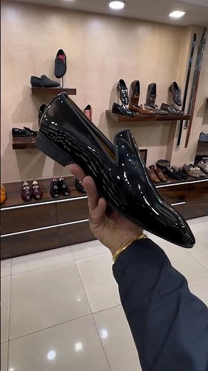 Classic Black Patent Leather Loafers with Red Bottoms