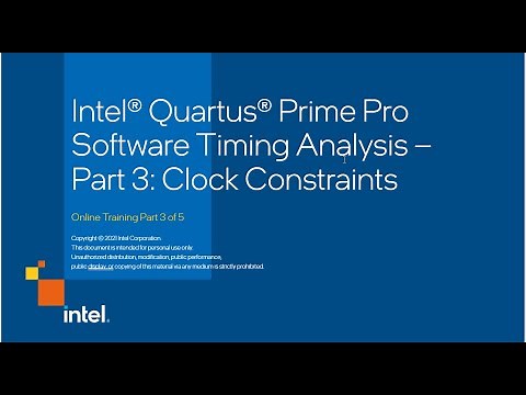 Intel® Quartus® Prime Pro Software Timing Analysis – Part 3: Clock Constraints
