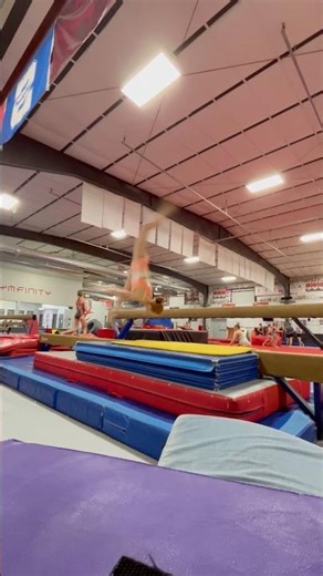 Front ariel on beam! Last practice ever as a gymnast.😭 ❤️