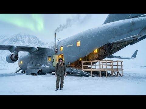 Building a house in an Abandoned C 17 Globemaster III Aircraft buried deep in the frozen Arctic snow