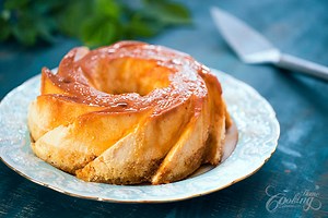 Flan Cake with Moist Vanilla Sponge Cake and Caramel Topping