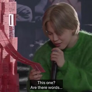 1.4K views · 117 reactions | jimin reading the one in english, 'no, the handwriting is bad'  ctto. ~kookielover | BTS with LUV⁷ | Facebook