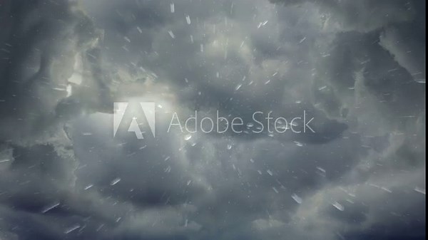 Weather 3d animation of heavy rain falling right from above. Full HD footage of severe thunderstorm in upward view.