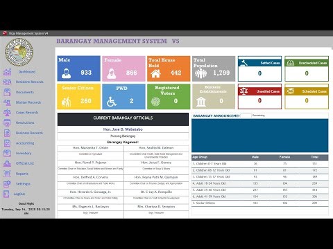 Microsoft Access Database: Barangay Management System V5 Preview