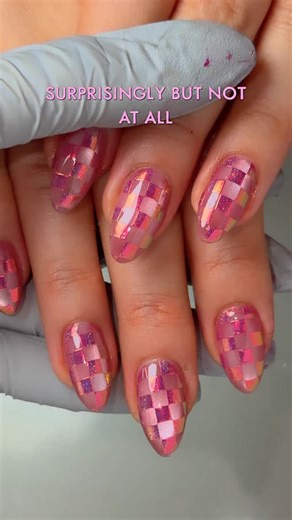 Fariha Ali on Instagram: "🏁🩷 Candy Checker 🩷🏁 for @tanyaemr | perfume pairing @akrofragrances Crush | done using @yogurtnail.co.kr Valentine Collection Syrup90 & Bubble Magnet 2 Collection MG73 (both from @sweetienailsupply use code nailjob10), @daily_charme Anti-Chrome Matte & Eclipse Prism Chrome (use code nailjob) & my always builder @orly Clear Builder for fill and encapsulation"