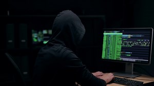 Male Hacker Back View Stock Footage SBV-338910616 - Storyblocks