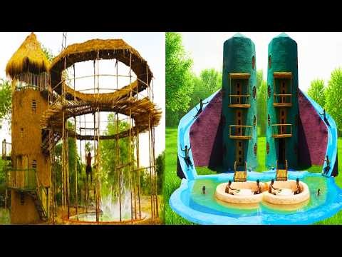 Sustainable Bamboo House Build with Underground Swimming Pool | Full Construction |