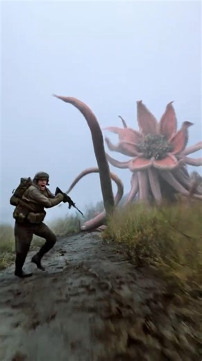Soldier vs Giant Alien Flower Monster 👽 #horror #alien #shorts