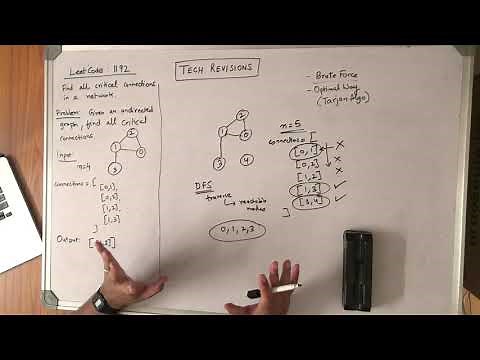 Critical Connections In a Network | Tarjans Algorithm for Bridge Detection | Leetcode 1192