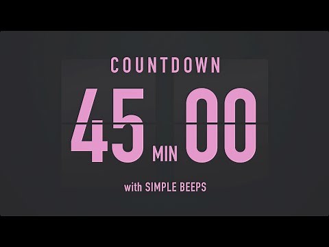 45 Minute Countdown Timer ⏳ Flip Clock with Simple Beeps 💕🖤