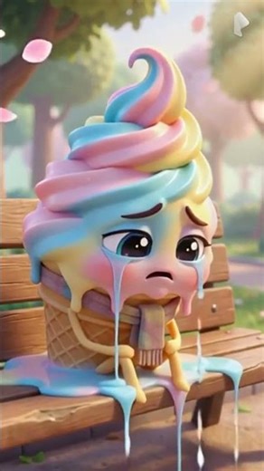 Crying Ice Cream 🍦💔 | Emotional Cartoon Short | Sad but Cute
