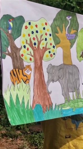 “Life in the Jungle 🌳🐅🐘 | Hand Drawing”