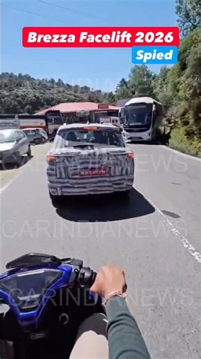 New Brezza Facelift 2026 Spied | Connected Tail Lights | Big Display #shorts