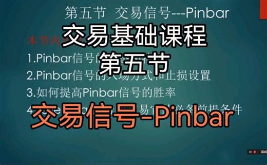 交易基础课程 第五节 交易信号-Pinbar