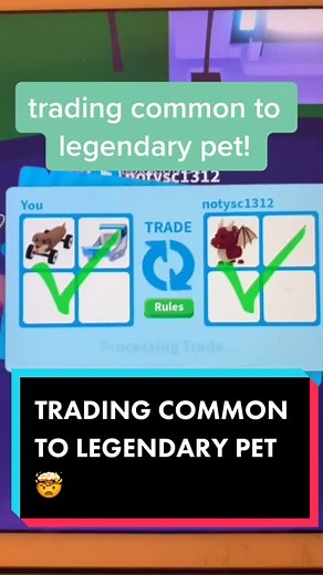 Trading common to legendary pet! #roblox #adoptme #tradingchallenge #legendary