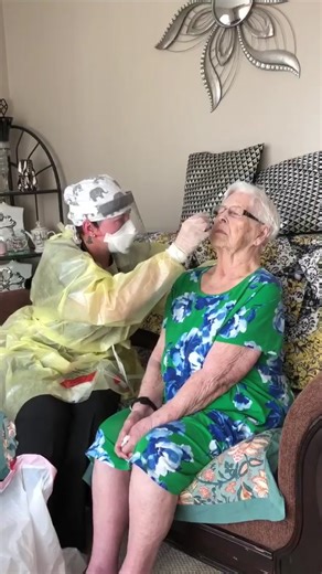 My dad sent me a video of my 93yr old Nanny getting a COVID test 😂 #covidtest #covid19 #funny #cough #notfun @aleecea22 #fyp #foryourpage
