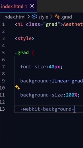 Colorful gradient text using css #coding #csscoding #webdesign