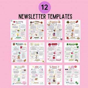 Monthly Classroom Newsletter, Colorful Class Newsletter, Elementary Newsletter, Preschool Newsletter, Daycare Newsletter, School Newsletter - Etsy